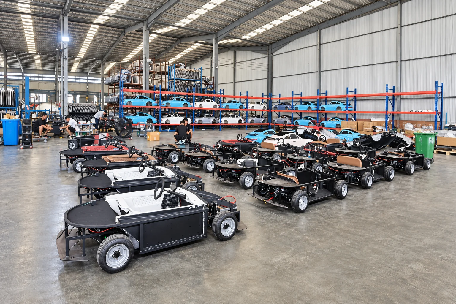 AI-enhanced view of chassis assembly lineup based on supplied factory material