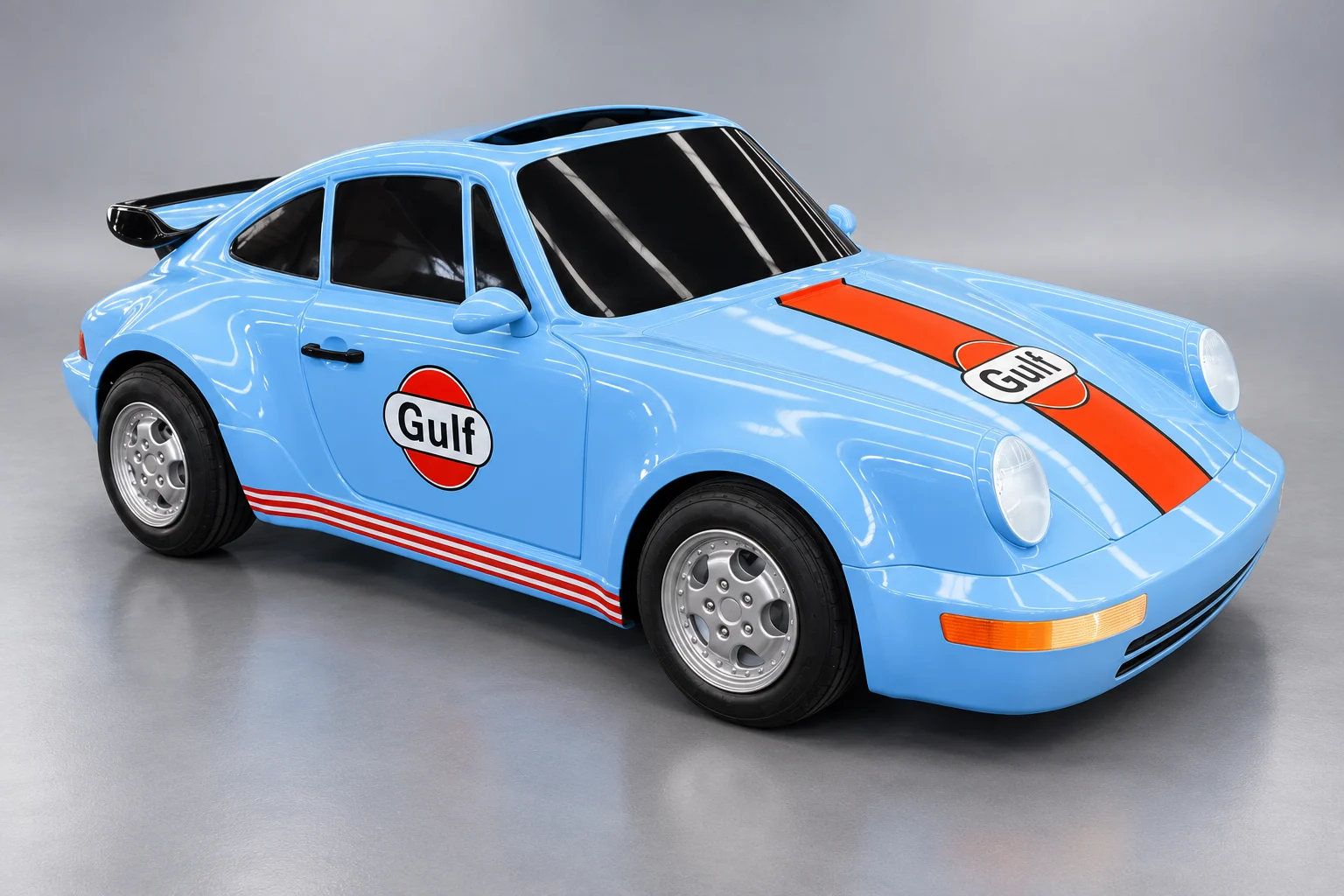 AI-assisted studio presentation of the 964 standard junior car based on supplied product photos